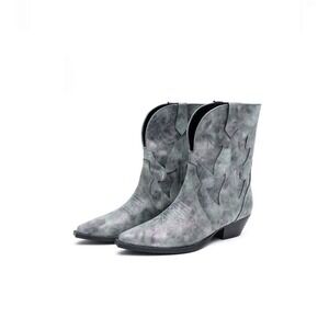 Not Rated Jersey Metallic Boots Size 10 Blue Shiny Bohemian Western NWOB New